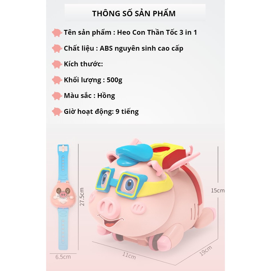 ĐỒ CHƠI HEO CON THẦN TỐC 3 IN 1 - Home and Garden