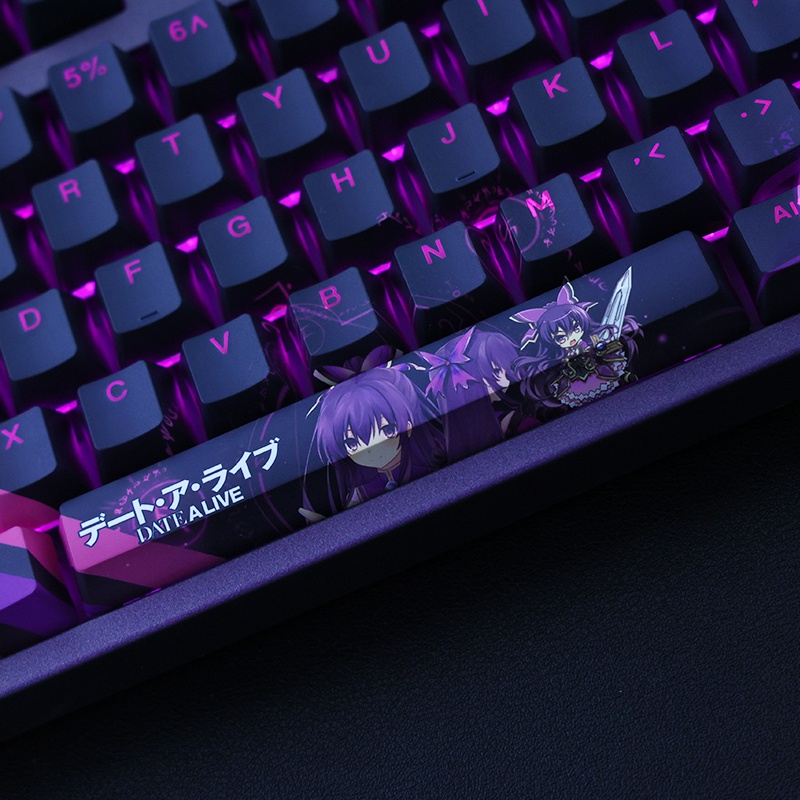 Yatogami Tohka theme keycap DATE A LIVE keycap OEM profile PBT Thuốc nhuộm thăng hoa Bàn phím cơ bàn phím Anime keycap xuyên qua Keycap nhẹ 108 phím
