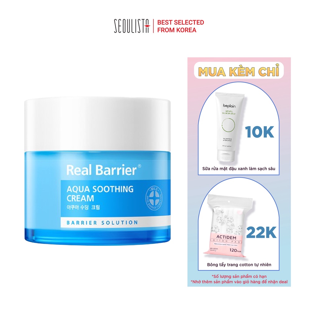 Kem dưỡng cấp nước phục hồi Real Barrier Aqua Soothing Cream