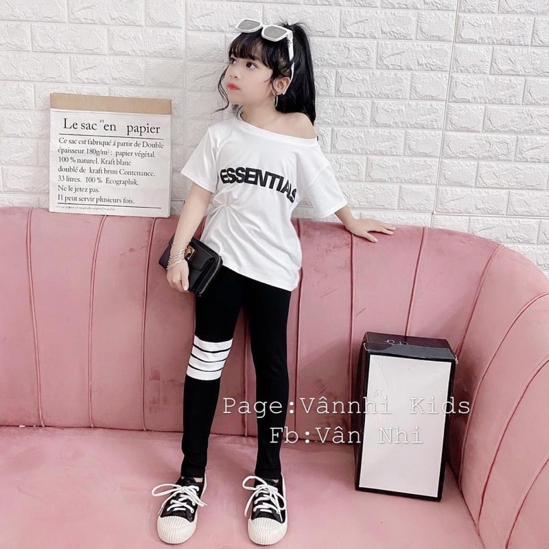 Set thể thao chữ + Quần in sọc cho bé từ 10-35kg