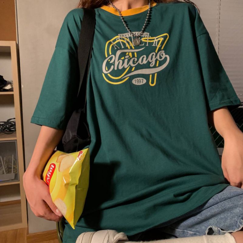 Áo thun tay lỡ unisex Chicago 97