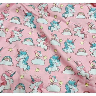 vải thô mặt lụa ngựa pony hồng may ga gối , đồ bộ