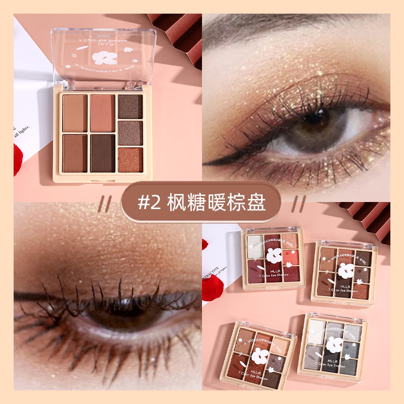 Bảng Phấn Mắt Seven Màu Trà Sữa 7 Màu Lì Và Bóng Cao Mịn Như Lụa Cho Học Sinh