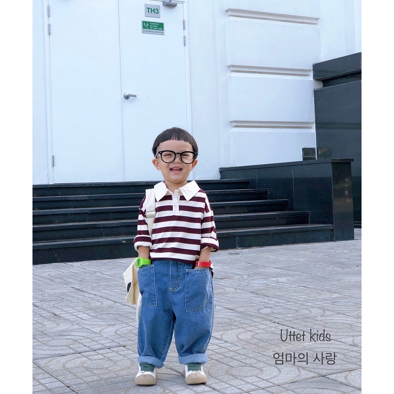 ÁO THUN POLO CHO BÉ GÁI VÀ BÉ TRAI 934 MỀM VÀ ĐẸP SIZE 80 ĐẾN 120