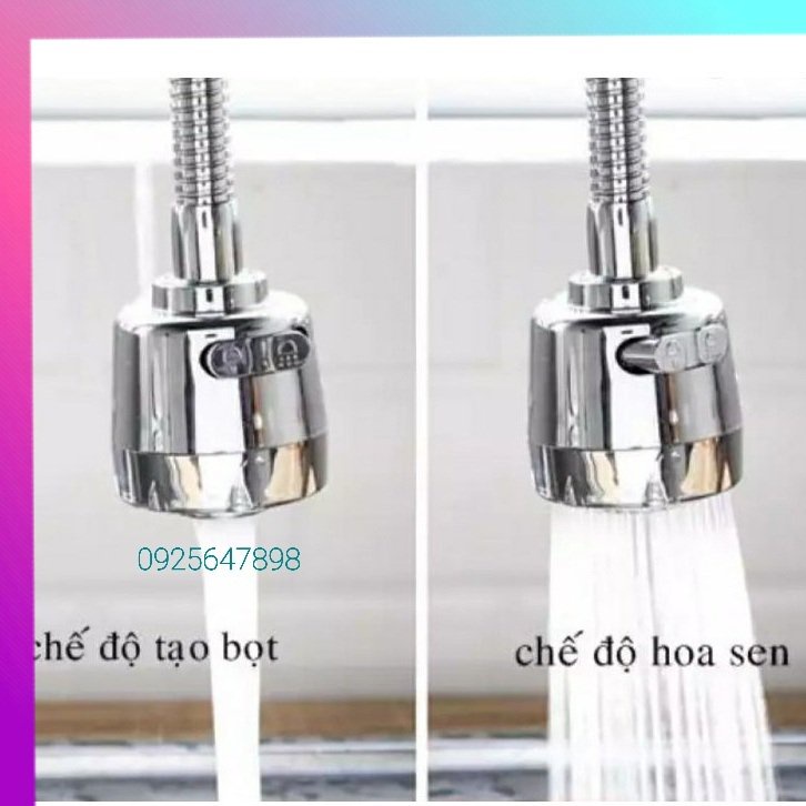Đầu vòi nước tăng áp xả nước mạnh xoay 360 độ - yobo.vn