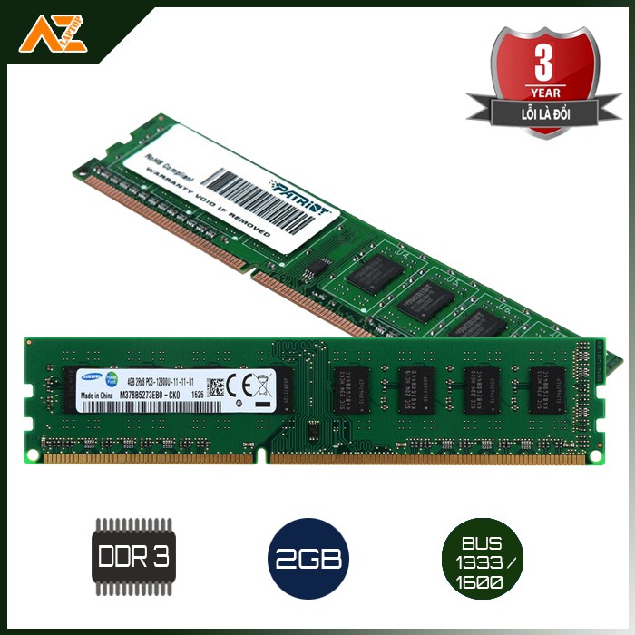 Ram PC DDR3 2GB BUS 1333/1600 (Bảo Hành 36 Tháng)