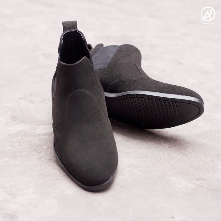 [Có Video Thật] Giày Chelsea Boot Cổ Chun Da Búc Màu Đen Cực Đẹp - CB520-bucdenchun(GB)- Kèm Vòng Gỗ Bách Xanh