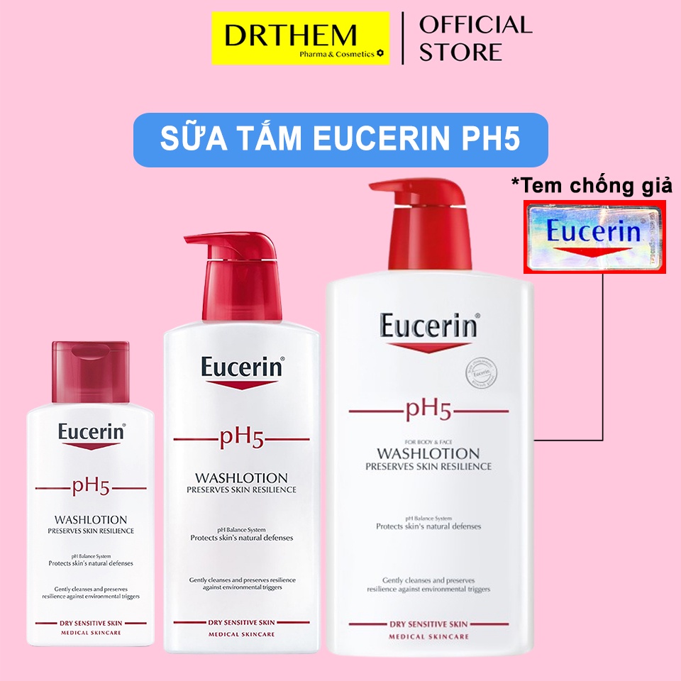 Sữa Tắm EUCERIN PH5 WASHLOTION Cho Da Nhạy Cảm Gel 200ml-400ml-1000ml- Eucerin Tắm &amp; Chăm Sóc Cơ Thể