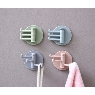 Móc nhựa 3 nhánh dán tường tiện dụng