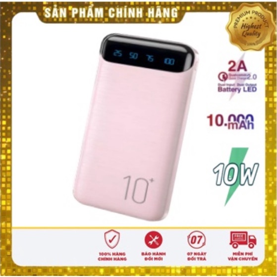 Sạc dự phòng Y08 10000mAh hỗ trợ sạc nhanh cho các dòng Iphone,Samsung,Xiaomi,Realmi,Vivo