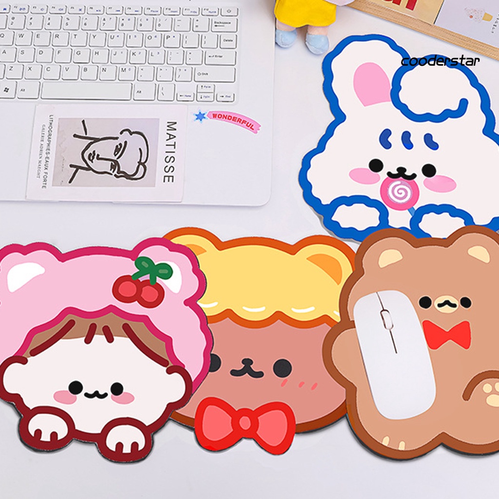 Tấm lót chuột chống trượt hình thỏ/gấu hoạt hình dễ thương