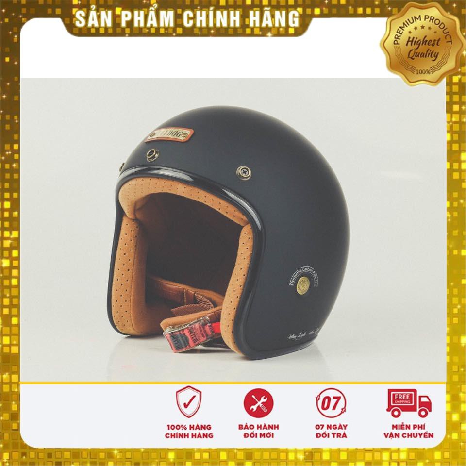 Nón 3/4 Bulldog Heli Fiberglass ( sợi thủy tinh siêu nhẹ) - Kho đồ Phượt giá sỉ