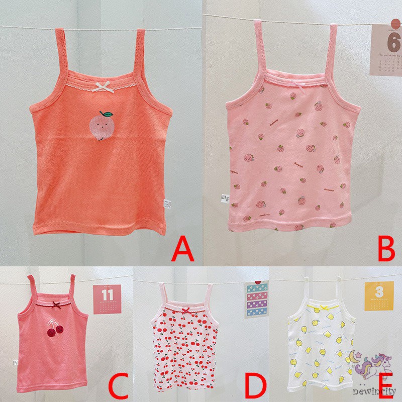 Áo Ba Lỗ Vải Cotton Thoáng Khí In Hoạt Hình Kiểu Hàn Quốc Thời Trang Mùa Hè Dành Cho Bé Gái