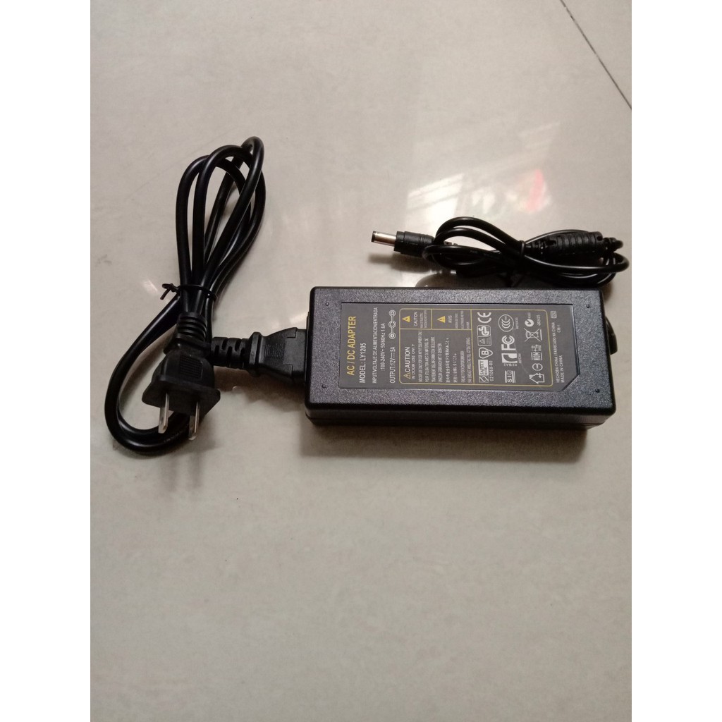 Bộ Nguồn nhựa 12V-5A dùng cho đèn led 12v