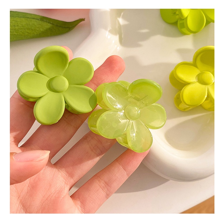 Kẹp Tóc Hình Hoa Màu Xanh Lá Thiết Kế Mới Xinh Xắn Thời Trang Dành Cho Nữ