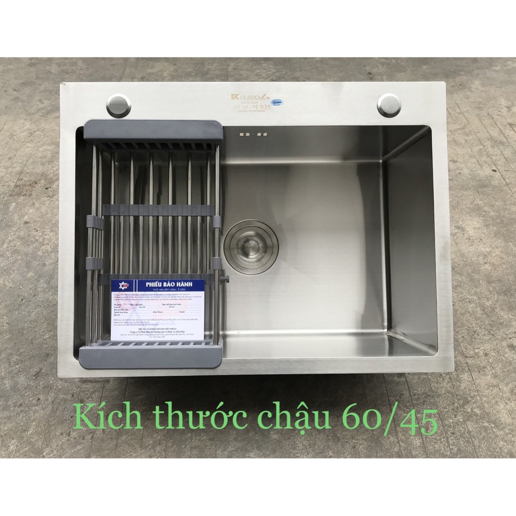 Chậu rửa bát một hố Inox 304 Handmade (đúc liền khối)