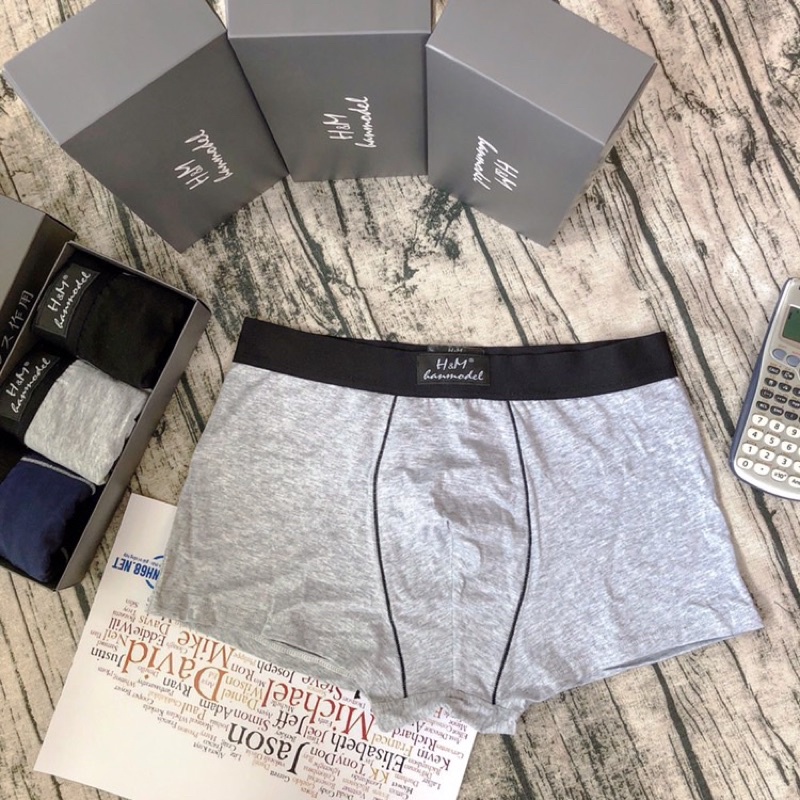 Hộp 3 chiếc quần sịp đùi HM handmode vải cotton siêu thấm mồ hôi 999