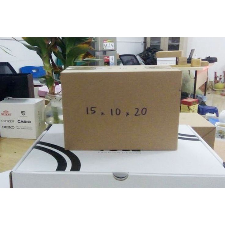15x10x20 Combo 50 hộp carton, thùng giấy cod gói hàng, hộp bìa carton đóng hàng chất lượng, 3 lớp dày dặn 2TPrint