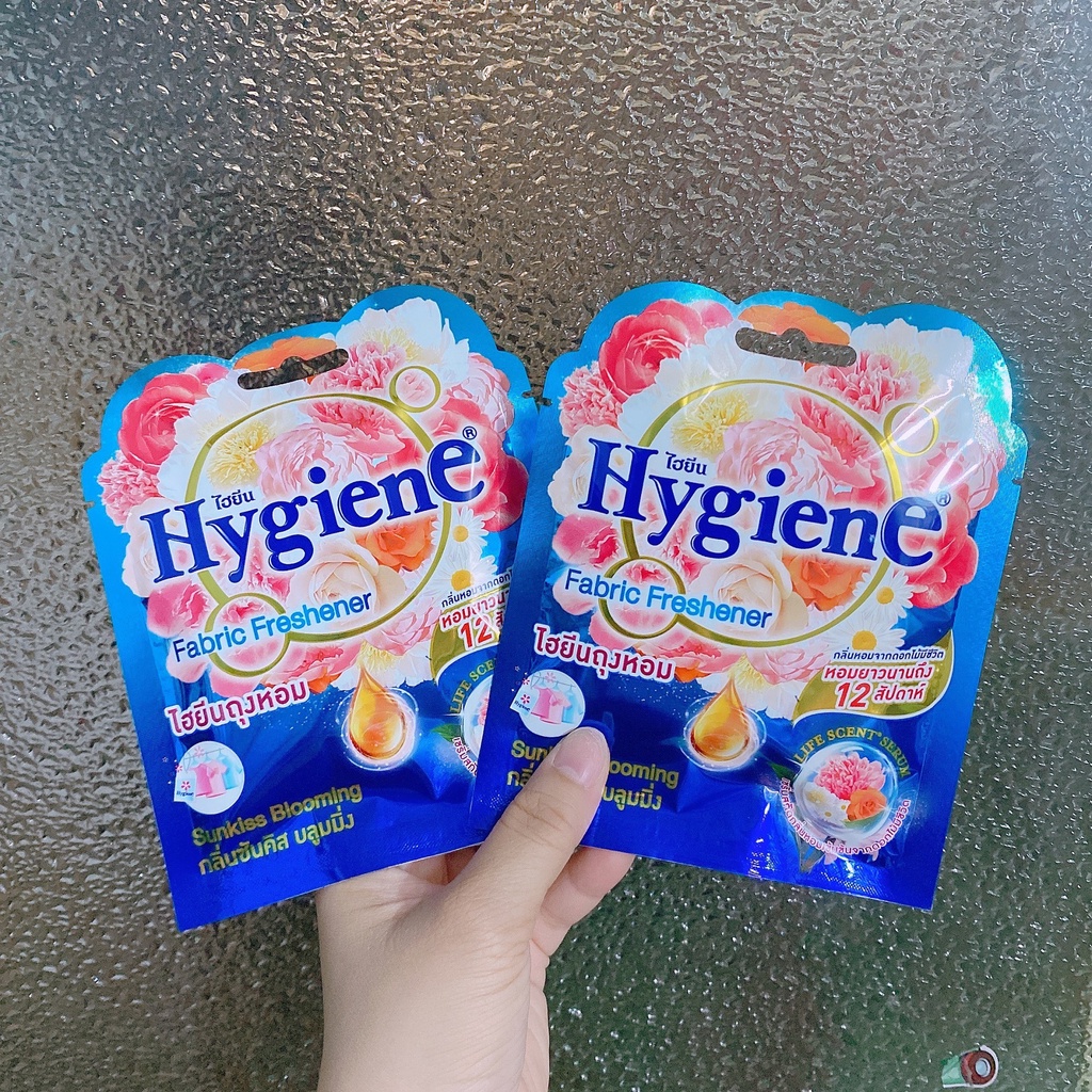 Túi Thơm Hygiene Màu Xanh Treo Tủ Quần Ảo Thái Lan Chống Ẩm Khử Mùi Hiệu Quả Sunkiss Blooming 8gr