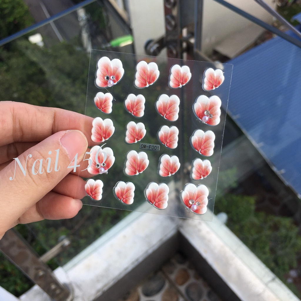 Sticker Chạm Khắc Nổi 5d Cho Móng Tay, sticker hoa bột