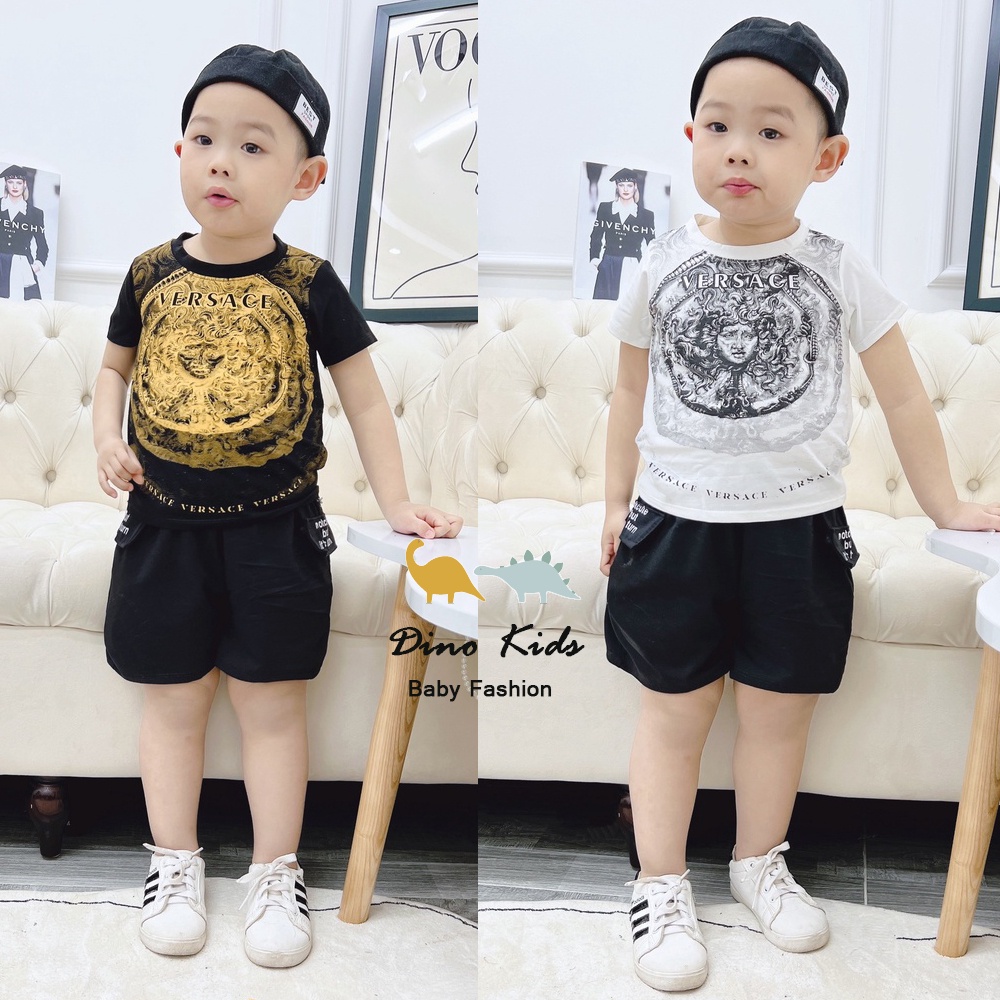Bộ cộc tay chất cotton 4c loại 1 in hình 3D VRS đẳng cấp cho bé trai