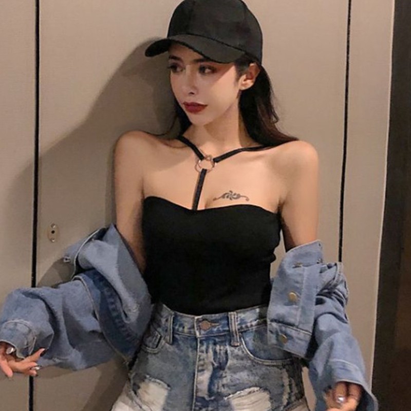 Women Solid Color Sexy Slim Halter Knitted Camisole | BigBuy360 - bigbuy360.vn