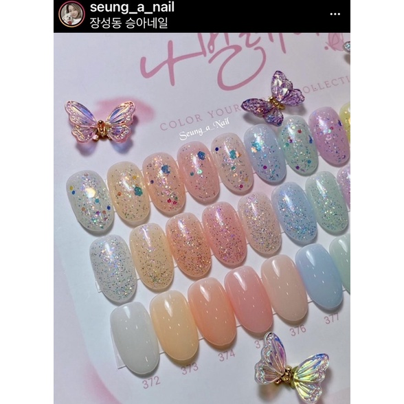 [Candy nail] Bộ sản phẩm sơn gel thạch cao cấp Hàn Quốc Spring collection 2022 Navilleral (10 syrup + 2 glitter)
