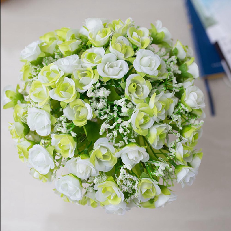 Bó 21 Bông Hồng Giả Bằng Nhựa Dùng Trang Trí Nhà Cửa