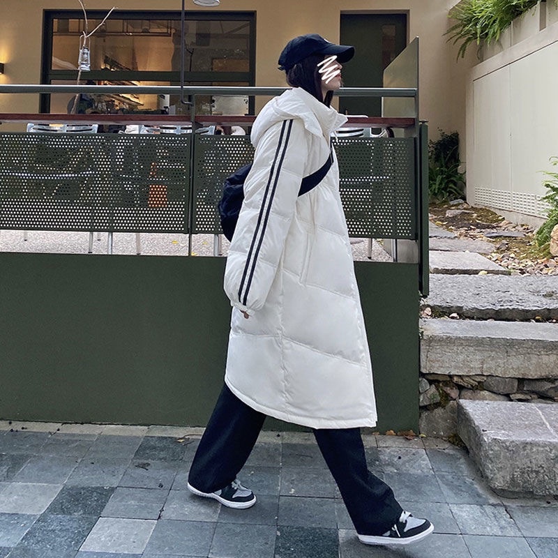 Áo phao dáng dài 3 sọc