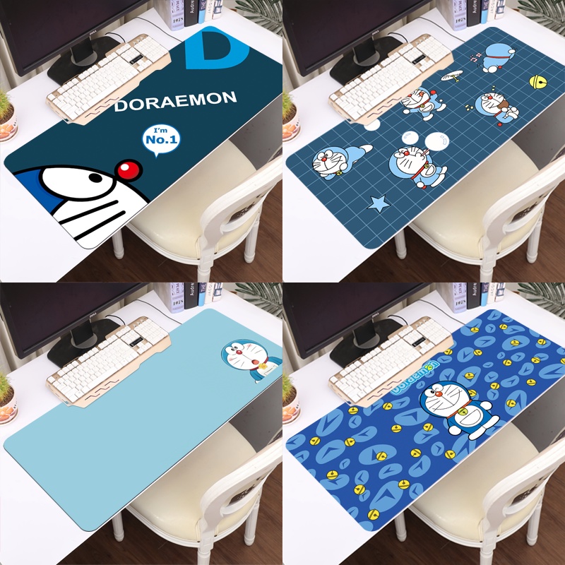 Tấm Lót Chuột Và Bàn Phím Máy Tính Cỡ Lớn In Họa Tiết Hoạt Hình Doraemon Chống Thấm Nước Phong Cách Hàn Quốc