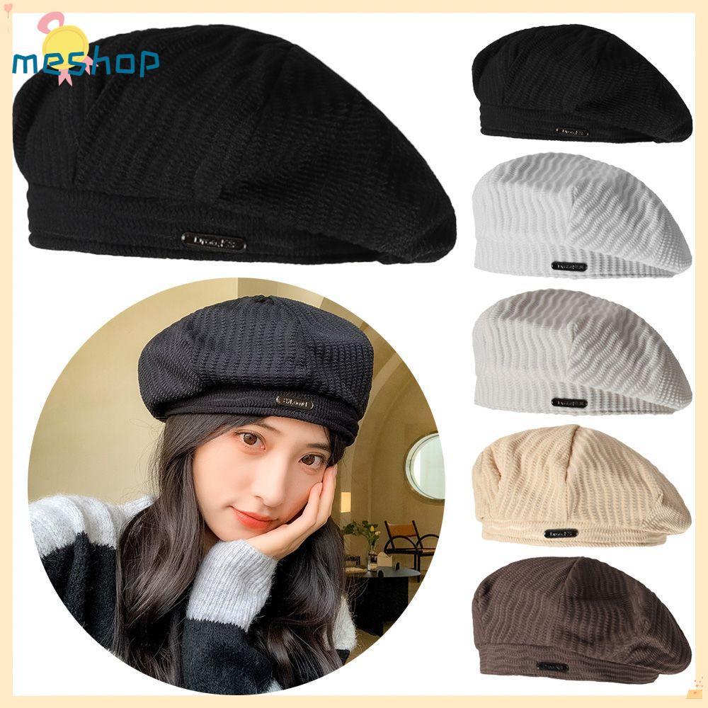 Mũ Beret Màu Trơn Thoáng Khí Phong Cách Vintage Thời Trang Cho Nữ