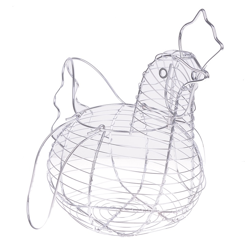 [threegoodstonesgen 0527] Egg Basket Holder  Stainless Steel Chicken hen Eggs Storage organizer Home Decor