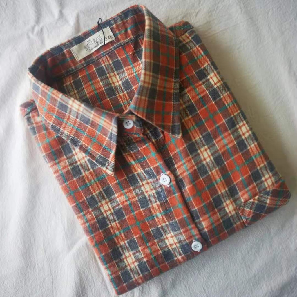 Áo Sơ Mi Dài Tay Kẻ Sọc Caro Phong Cách Hàn Quốc Mới 2022