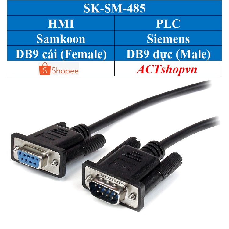Cáp kết nối HMI Samkoon SK/SA/AE/AK với PLC