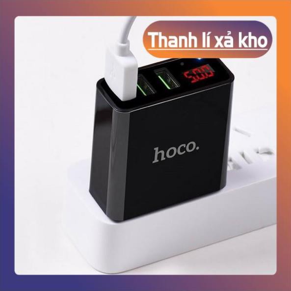 [K]Cốc sạc 3 cổng Hoco C15 3A - màn hình LCD hiển thị điện áp ^^