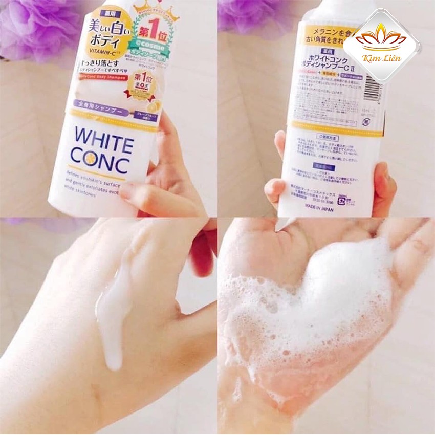 [Mã SKAMLTSM9 giảm 10% đơn 99K] Sữa tắm trắng da White ConC Body Shampoo Nhât Bản 360ml