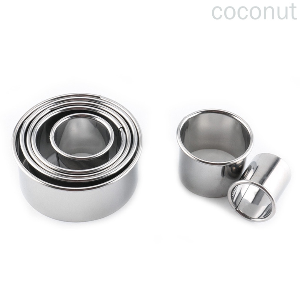 Set 14 Khuôn Làm Bánh Mousse Hình Tròn Bằng Thép Không Gỉ 430