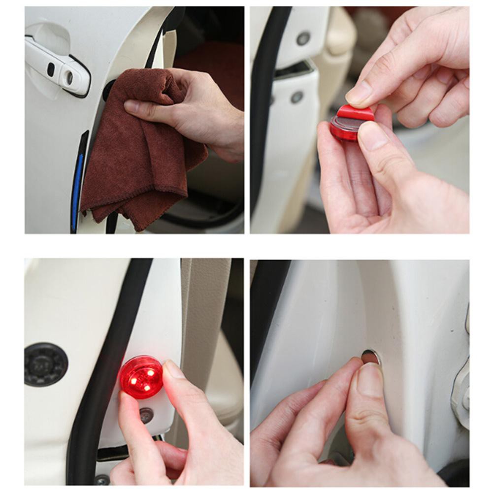 Set 2 đèn led từ tính không dây gắn cửa xe hơi chống thấm nước cảnh báo chống va chạm phía sau đảm bảo an toàn