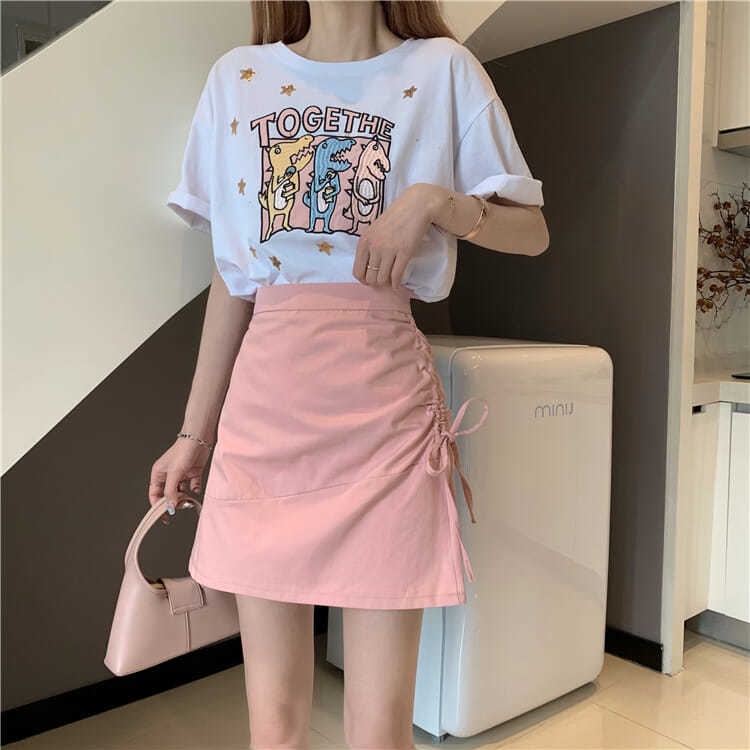 Chân Váy Chữ A Lưng Cao Dáng Ngắn Cột Dây Thời Trang Hàn Quốc Cho Nữ váy ngắn NZ-DQ-11