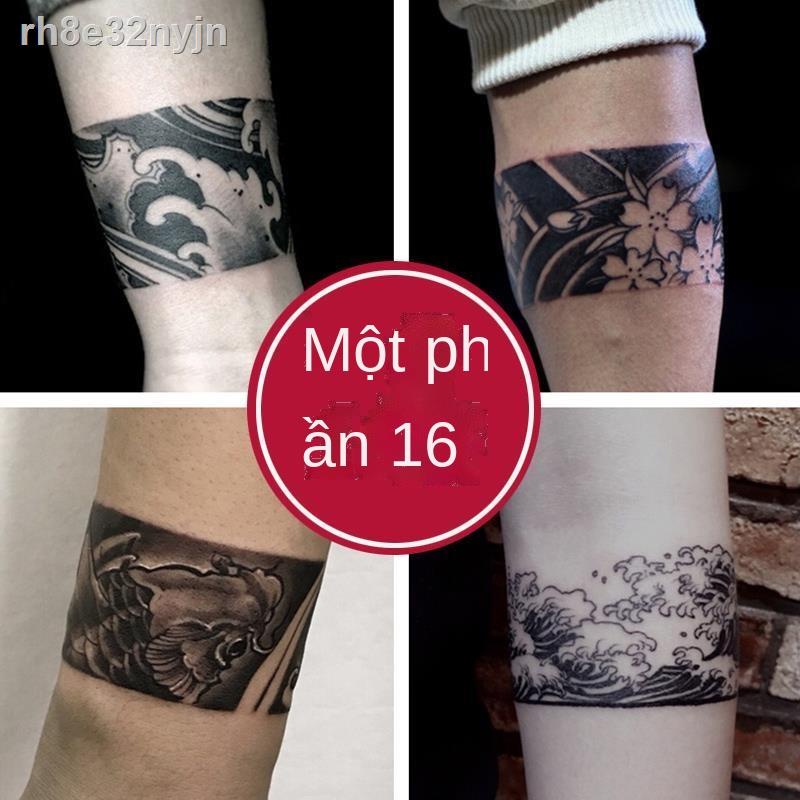 ✼☈♀Không thấm nước đàn ông và phụ nữ lâu dài vết sẹo Ukiyo-e hoa cánh tay sóng cánh tay vòng tay ban đầu Prajna