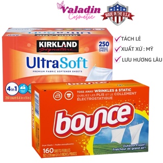  Giấy thơm tủ quần áo Kirkland 250 tờ Giấy sấy xả quần áo Bounce 160 tờ 