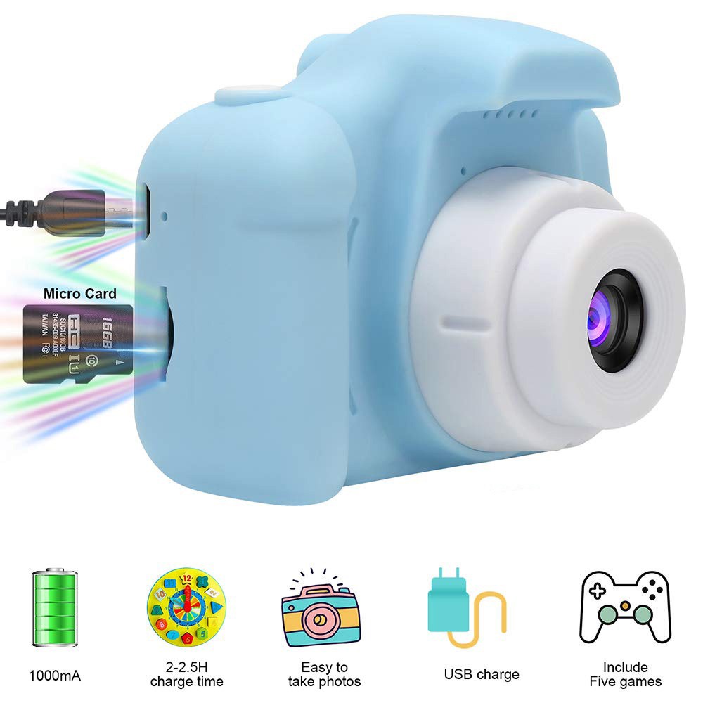 Máy ảnh kỹ thuật số mini 2.0 inch 8Mp 1080P hỗ trợ thẻ nhớ/ngôn ngữ tiếng Anh