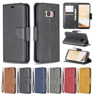 Bao da điện thoại trơn kiêm ví sang trọng cho Samsung Galaxy S8/S8 Plus/S9/S9 Plus