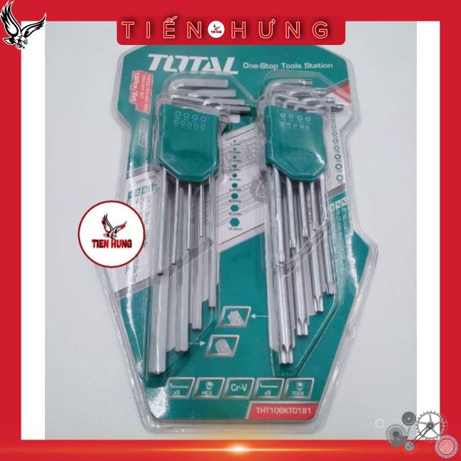 Bộ lục giác bằng và lục giác bông 18 chi tiết Total THT106KT0181