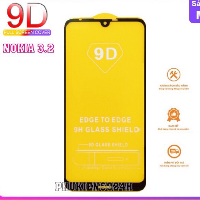 Cường Lực 9H Cho Nokia 3.2 Full Keo Thế Hệ Mới