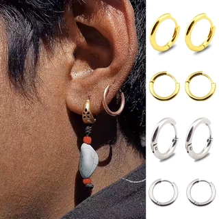 Bộ 2 Bông Tai Tròn Dáng Dài Bằng Thép Không Gỉ (Màu Bạc/Vàng)