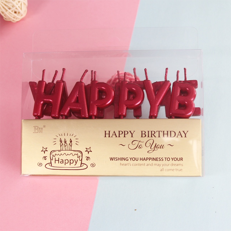 phụ kiện trang trí bánh sinh nhật [FREESHIP] bộ nến chữ happy birthday