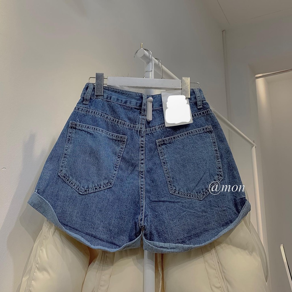 2101370 Quần short bò - quần short jeans nữ 2 màu xanh đậm, xanh nhạt có size