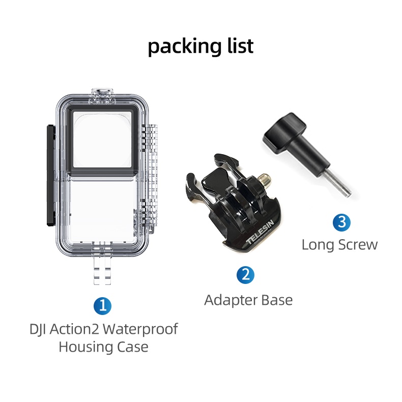 Vỏ Bọc Bảo Vệ Máy Ảnh Chống Thấm Nước Telesin 45M Cho DJI Action 2