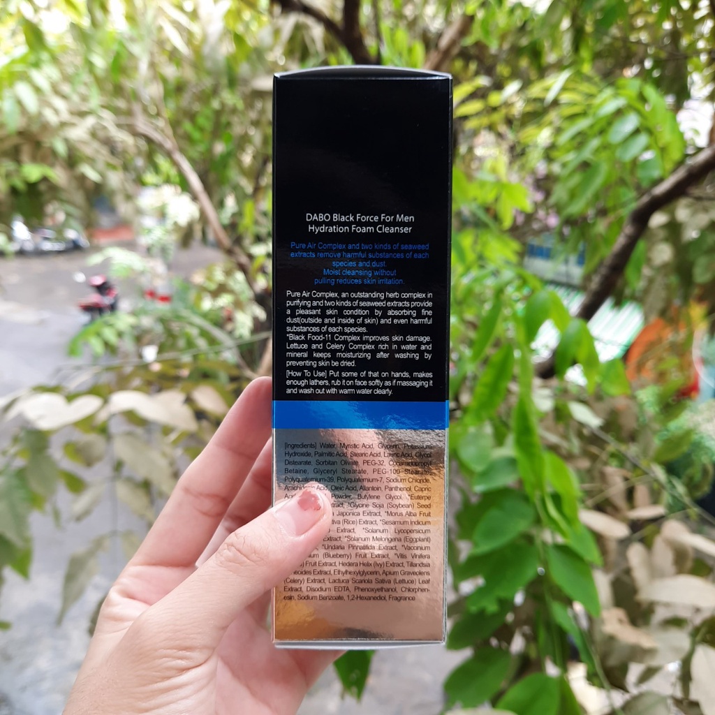 Dabo Sữa Rửa Mặt Nam Black Force Hydration For Men Foam Cleanser thải độc, sạch nhờn 120ml